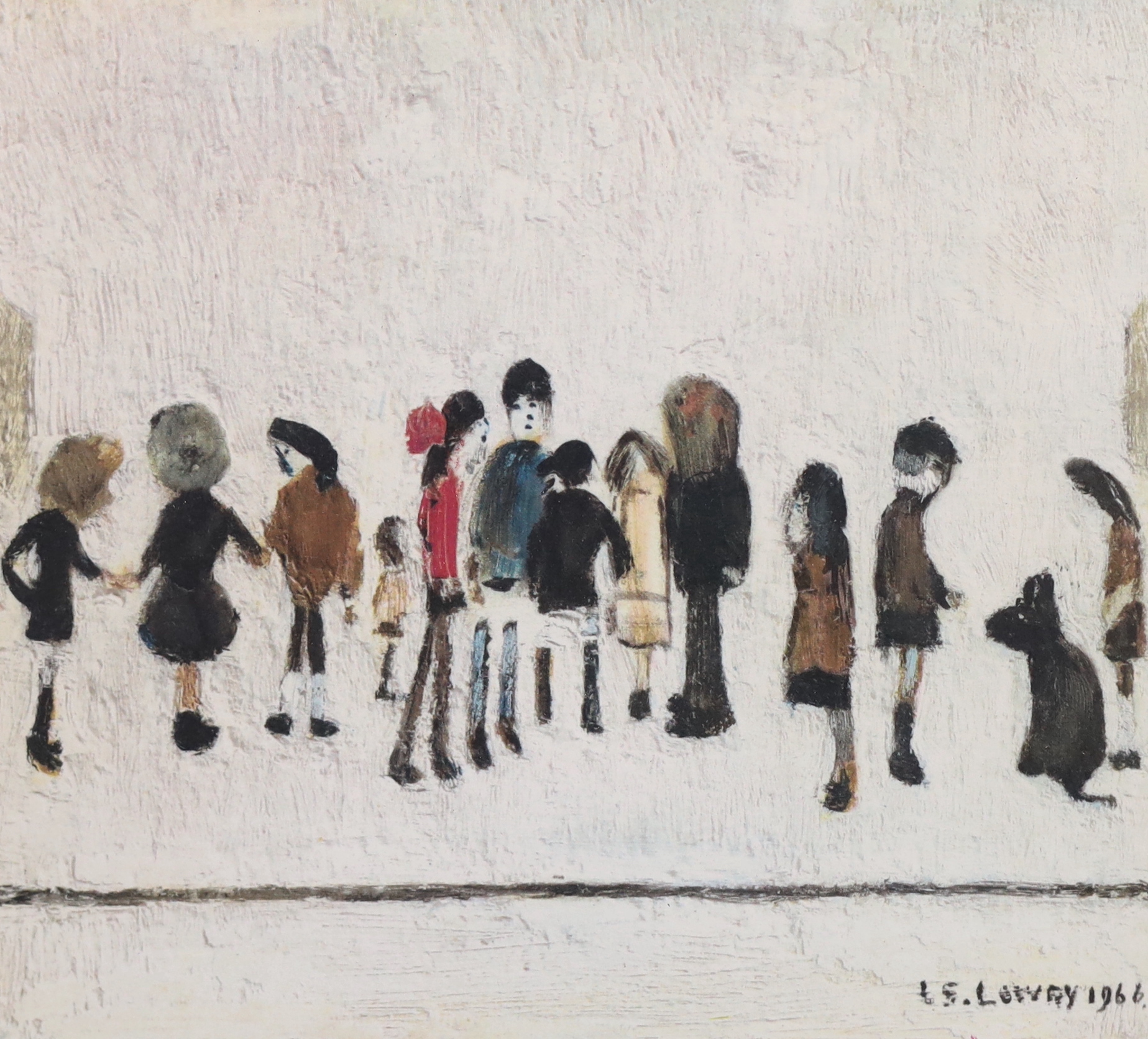 Laurence Stephen Lowry R.A. (English, 1887-1976), 'Group of children', offset lithograph, 17.5 x 19cm